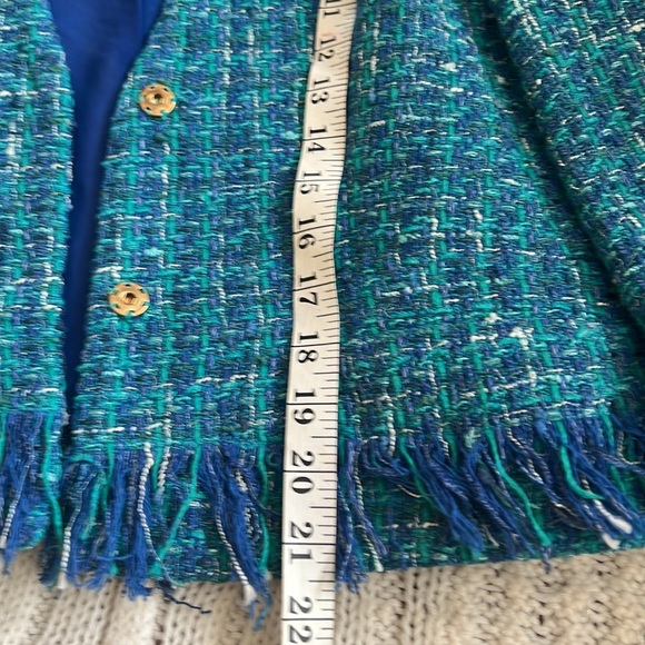 Zendra Vibrant Blue Fringe Trim Blazer - Picture 7 of 12